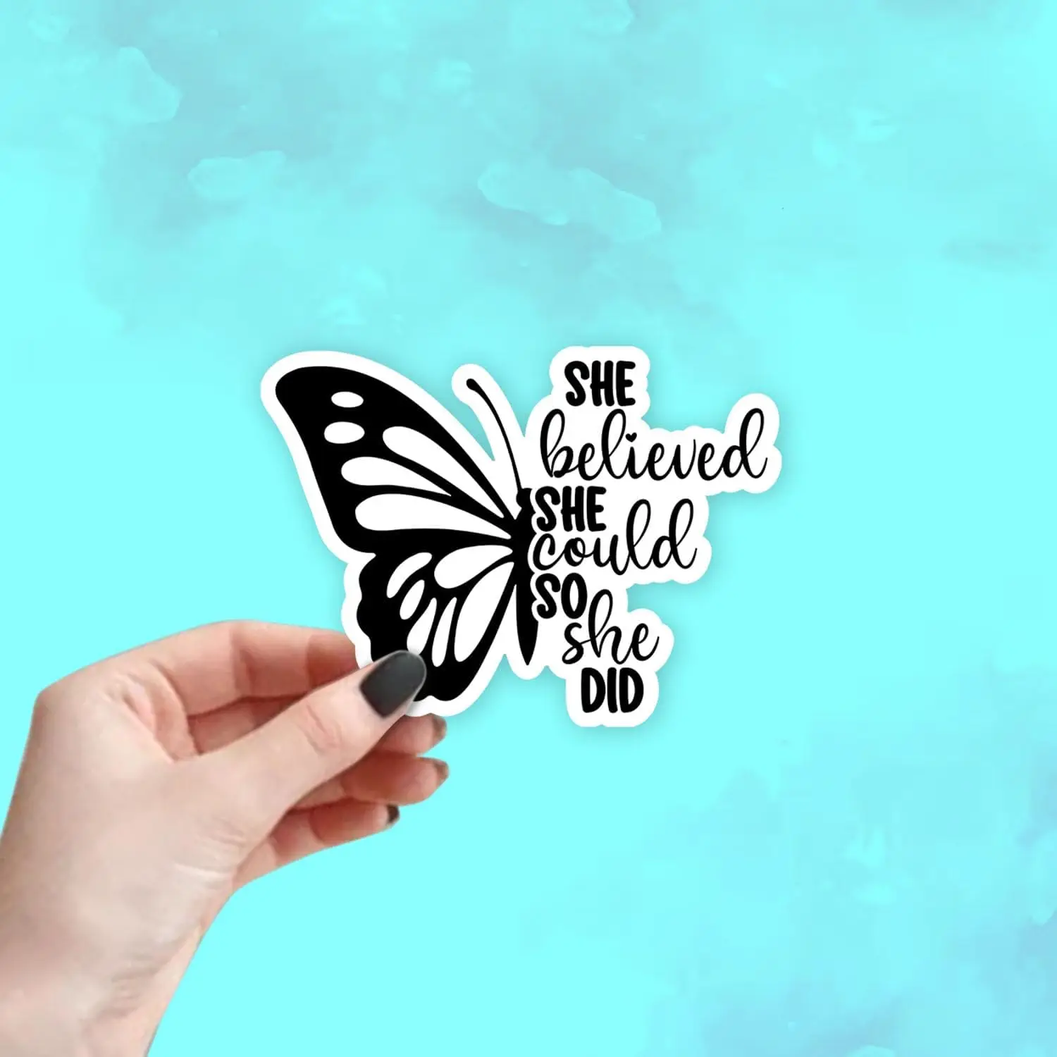 

3PCS She Believed She Could So She Did Sticker Motivational Quote Inspirational Decals Waterproof Vinyl Stickers