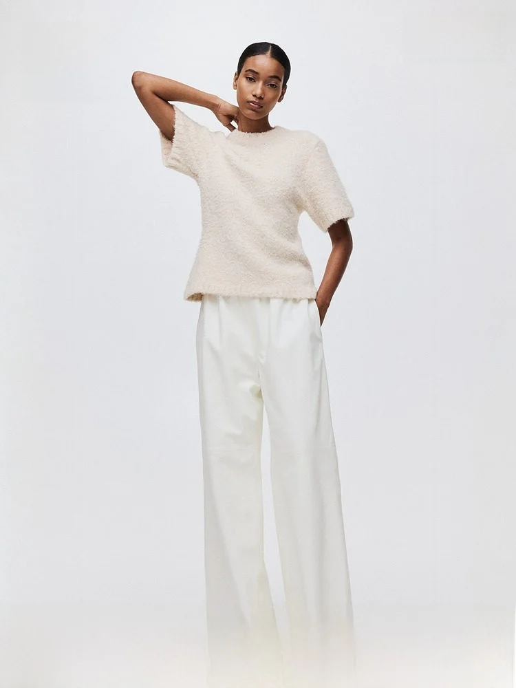 

H&M Spring Women's Knitted T-irt Casual Fit Wool Polyester Blend Regular Thin Spring Autumn Seasonal Faion