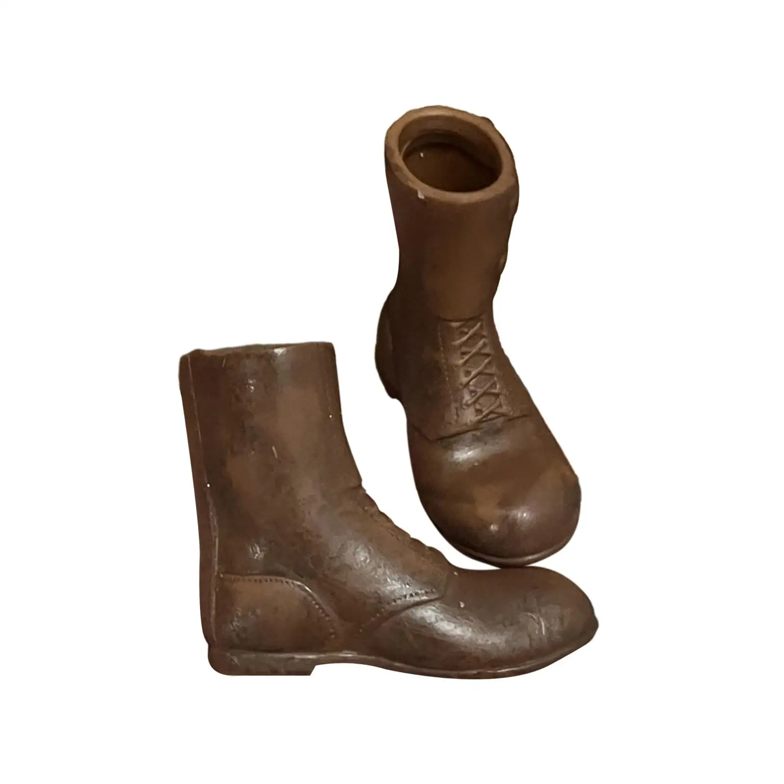 Chaussures de soldat mi-mollet pour homme, botte de travail d'hiver, simulation formelle, bottes du désert à lacets, 12 en effet, beurre de figurine masculine, échelle 1:6