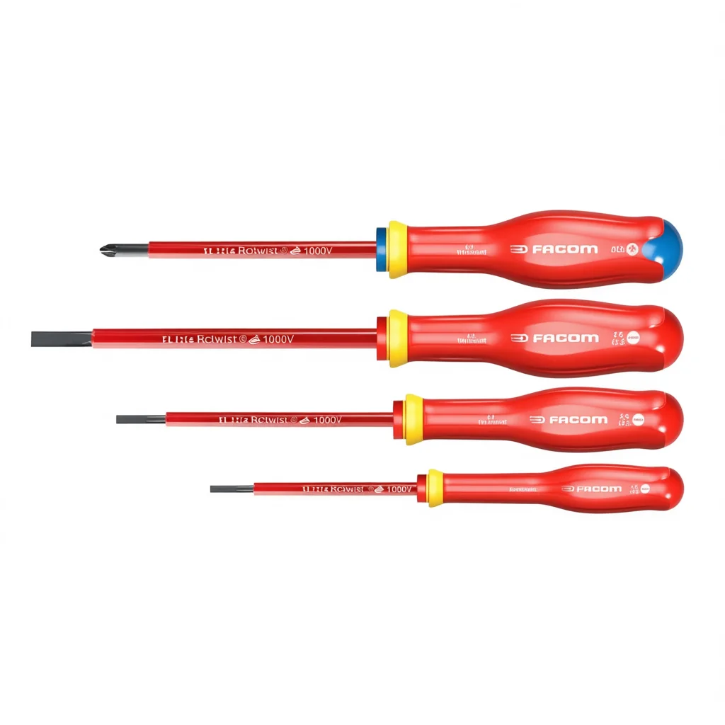Facom Protwist 1000V Insulated Screwdriver Set for Slotted Screws 4-Piece V-Series Vise Grip Pliers