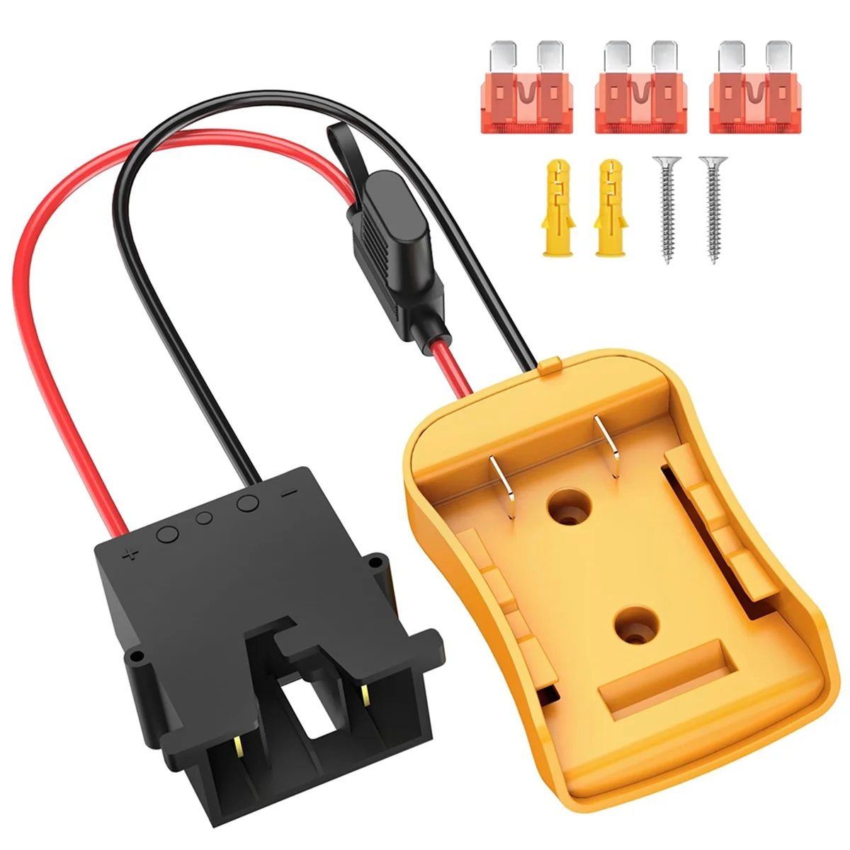 Power Wheels Adapter for Dewalt 20V Battery with Wire Harness Connector for Fisher-Price 12V, 12AWG Wire with 40A Fuse