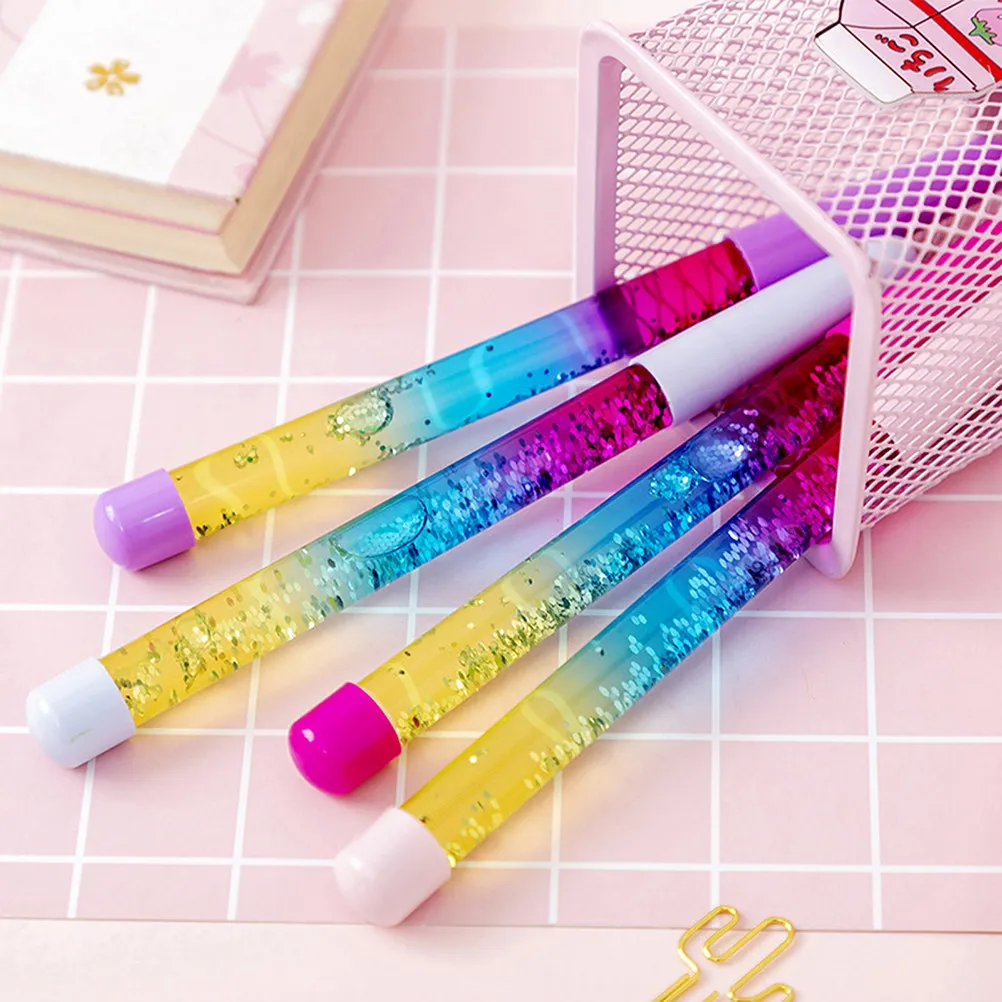 

12Pcs Signature Pens Delicate Quicksand Design Colorful Gel Pens for Students Office School Gifts Performance Props