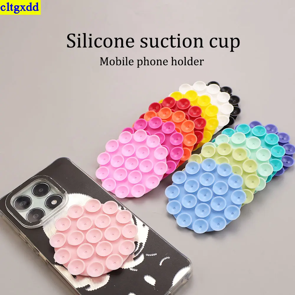 Cltgxdd 1 Piece Circular Portable Silicone Suction Cup Phone Holder Single-Sided Installation Car Navigation Universal Phone Hol