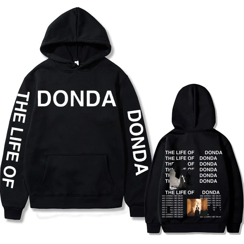 

THE LIFE OF DONDA Graphics Hoodie Hip Hop Rapper Kanye West Hoodies Men Women Fleece Cotton Streetwear Male Oversized Sweatshirt