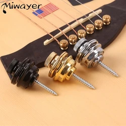 Miwayer Guitar Strap Locks Flat Round Head Heavy Duty Metal Button Security Straplock, Dual Design Retainer System