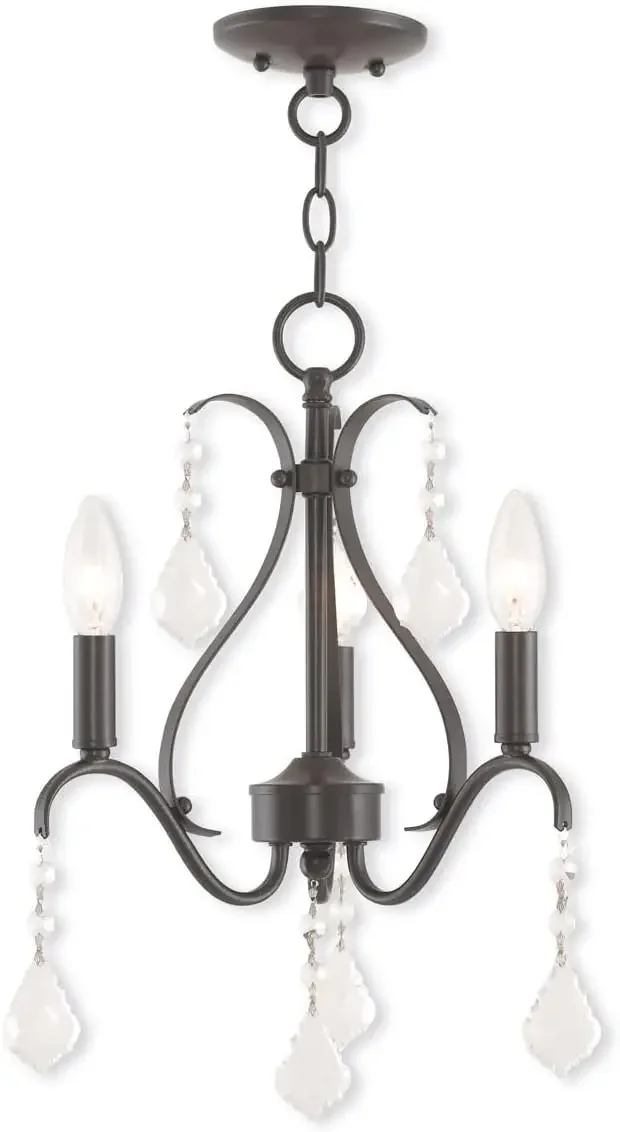 Stunning Light English Bronze Mini Chandelier Steel Base Elegant Efficient Lighting Solution