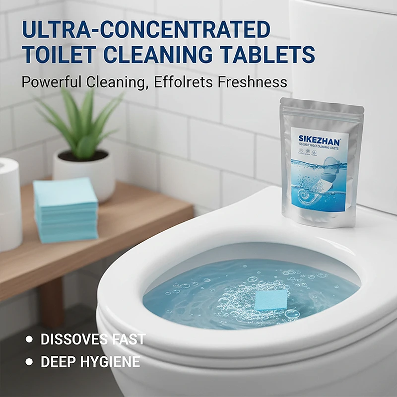 Super Concentrated Soluble Toilet Cleaning Sheets for Deep Stain Removal and Odor Deodorization Fresh Scent Tablets SIKEZHAN