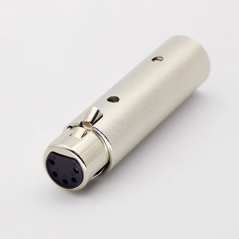 

2pcs Metal XLR Adapter 3 Pin Male to 5 Pin Female Converter Audio Adapter For DMX signal light Microphone audio Cable Connector