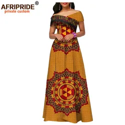 2025 African Maxi Dresses for Women Ankara Fabric+tassel Party Wedding Floor Length Women Casual Cotton Dress AFRIPRIDE A1925018