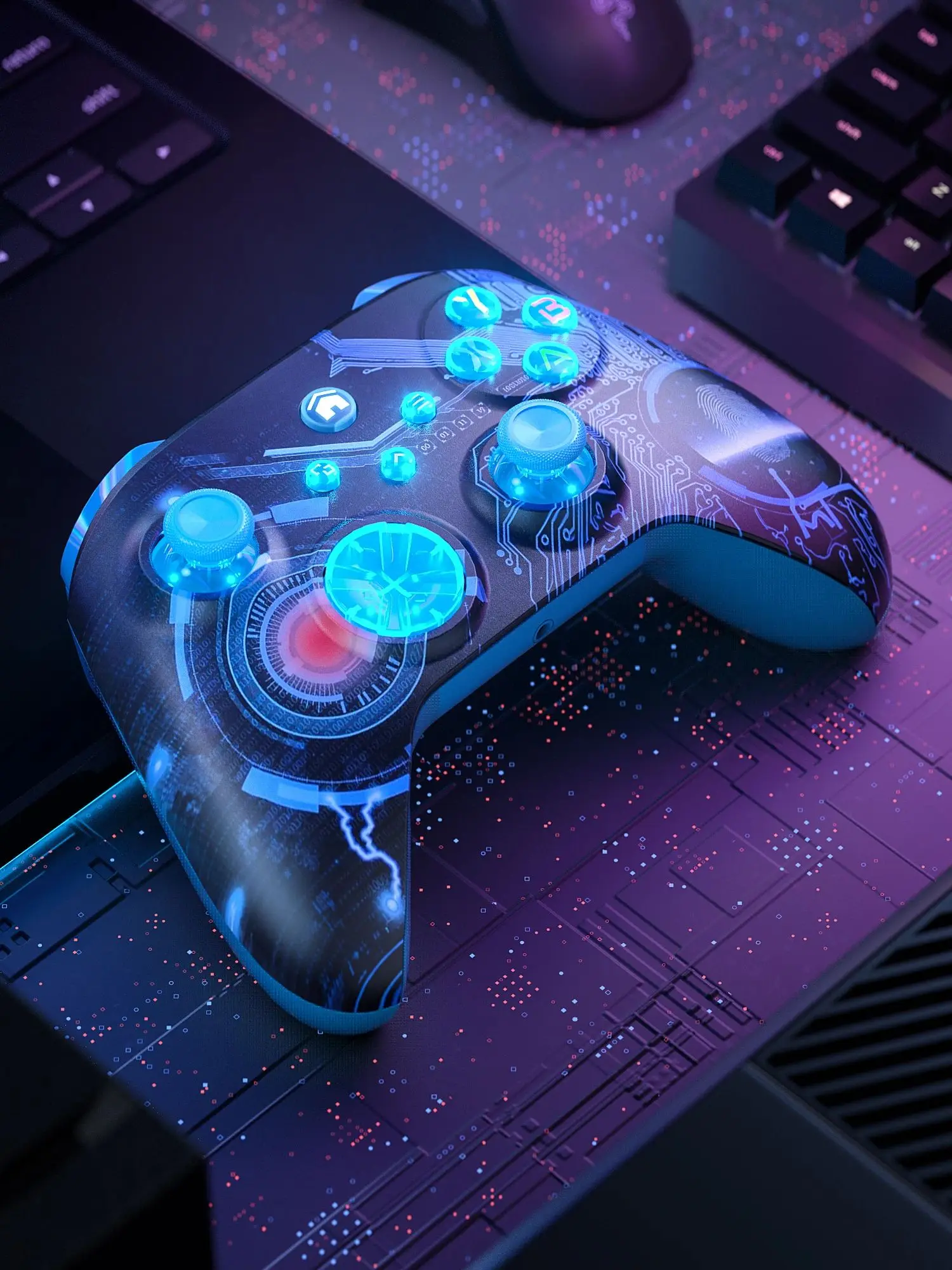 Kontroler Wifi RGB z efektem Halla BT bezprzewodowy do XBox One/S/X/Series S/X/PC/Steam, Turbo Macro, 6-osiowy żyroskop, joystick do gier — zdjęcie produktu 7