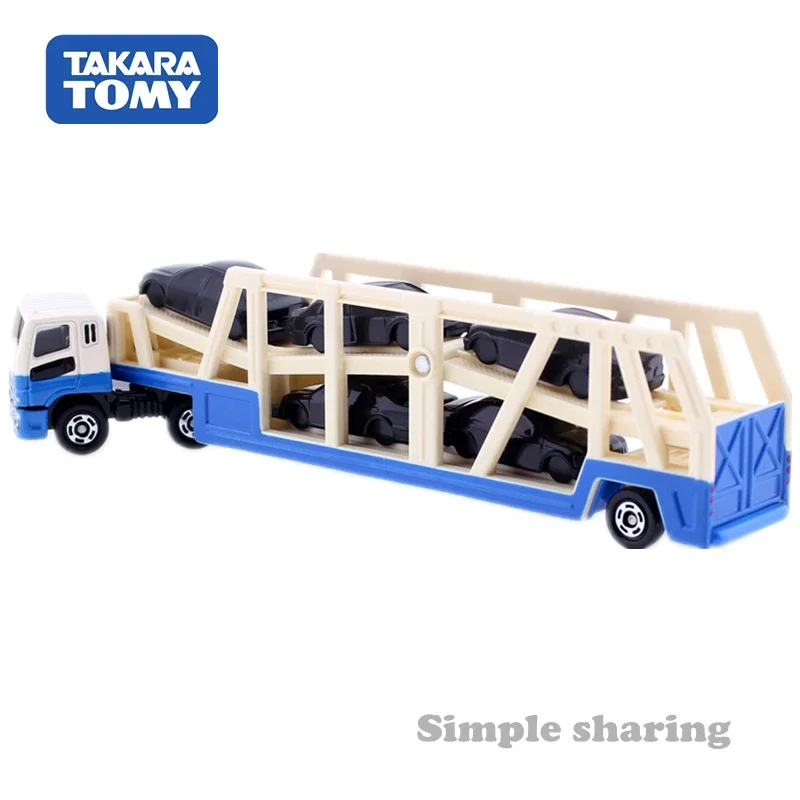 Takara Tomy Long Type Tomica No.131 Mitsubishi Fuso Super Great Transporter Diecast Automotive Model Ornaments Cas Toys Gift