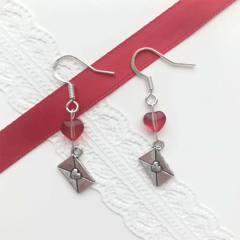 button bow dangle earrings gift aesthetic