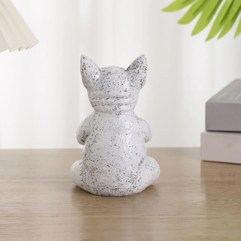 

Meditation Dog Statue Resin Craft Exquisite Home Garden Decoration Symbolizing Good Luck Positive Energy Indoor Outdoor Decor