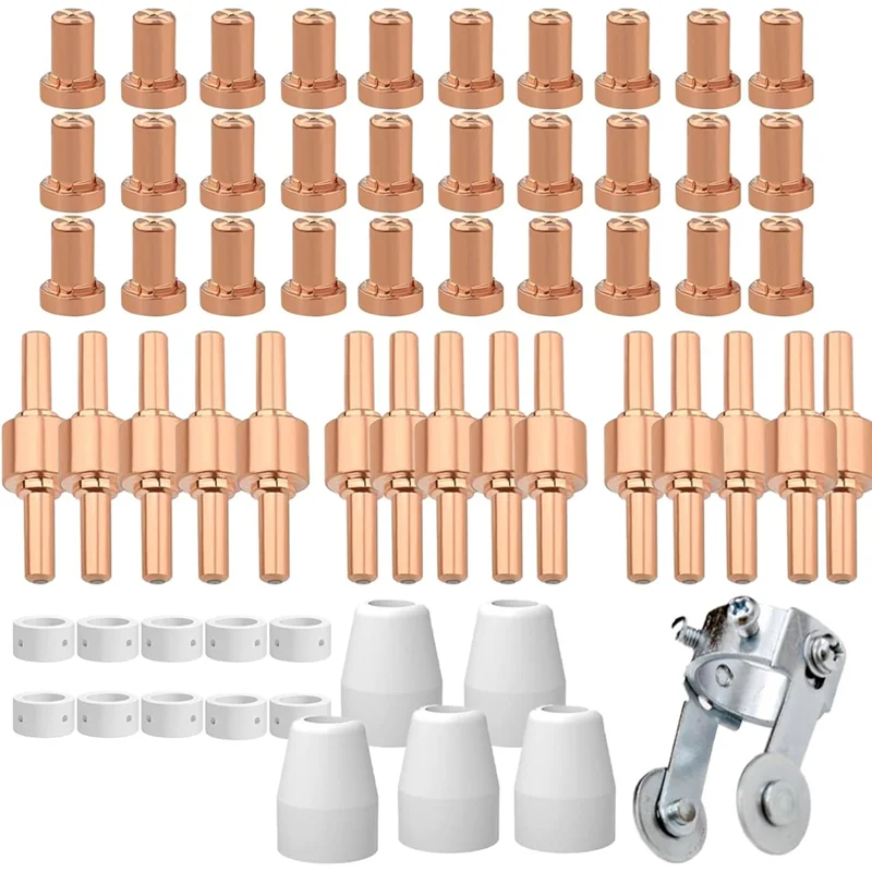 

A38Q-Plasma Cutting Consumables 61Pcs PT31 With PT-31 Roller Guide Fit CUT-40 CUT-45 CUT-50D JG-40 CT-312 Nozzle Electrode