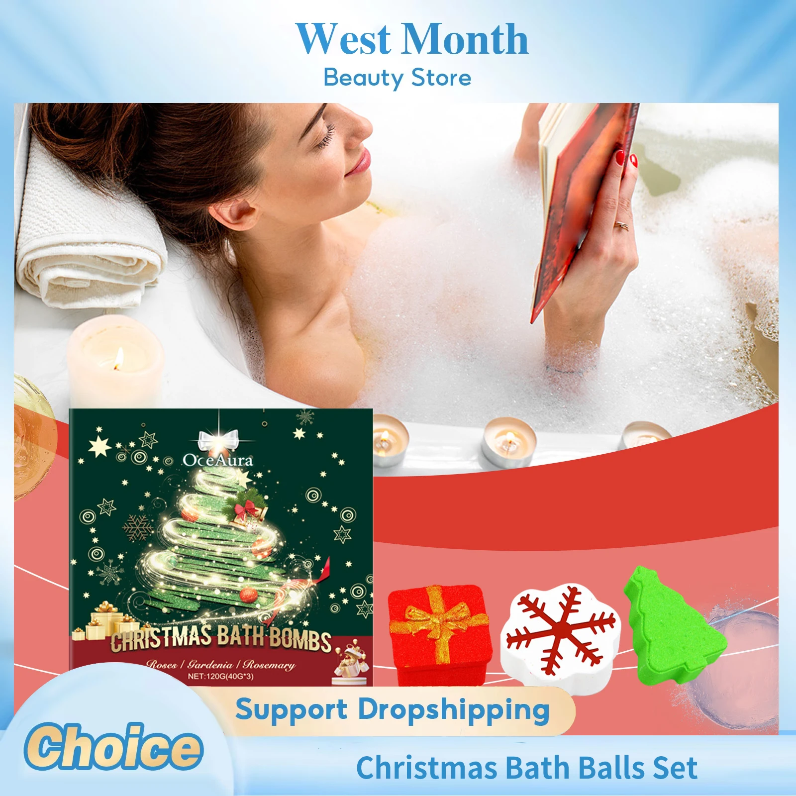 

Рождественский набор шариков для ванны, пузырьковый душ, расслабляющий очиститель тела, увлажняющий, отшелушивающий, для снятия стресса, аромат, шарики для спа-ванны, подарок