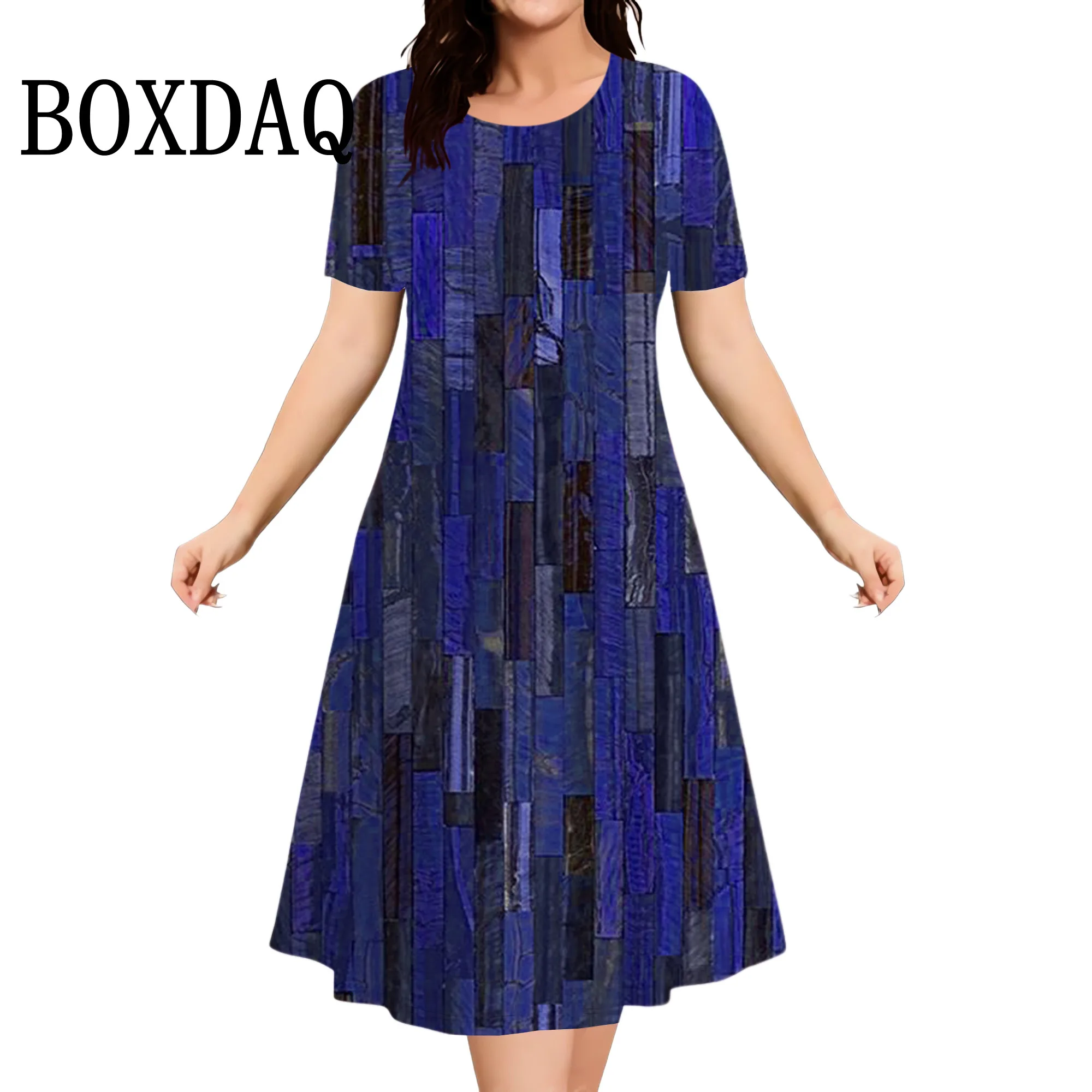 Vestido Verano Rayas 3D Talla Grande Mujer - usage example