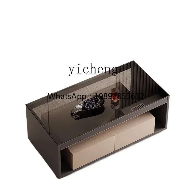 minimalist floor TV cabinet coffee table combination light luxury high-end living room audio-visual cabinet