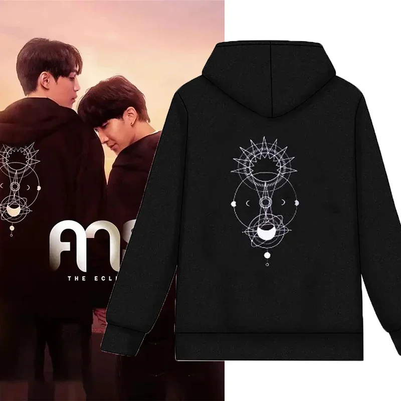 المسلسل التلفزيوني الجديد الكسوف تأثيري معطف للجنسين الكبار هوديي أسود الربيع والخريف زوجين البلوز بلوزات سترة رداء علوي غير رسمي