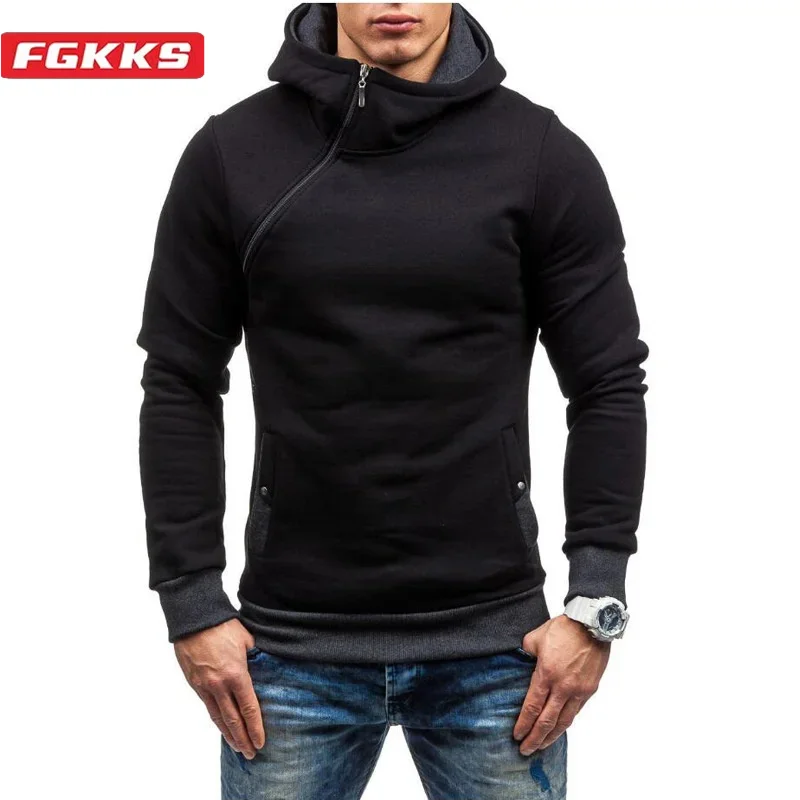 

FGKKS 2024 Outdoor Casual Hoodie Sweatshirt Men Solid Color Slim-Fit Hoodie Top High Quality Design Casual Hoodie Sweatshirt Men