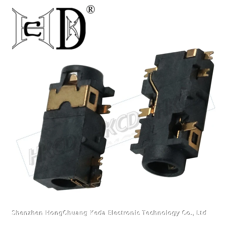 5PCS PJ342/PJ242 6Pin SMD Audio Socket Sinking Plate Gold Plated Connector PJ-342/PJ242 3.5mm/2.5mm Headphone Jack