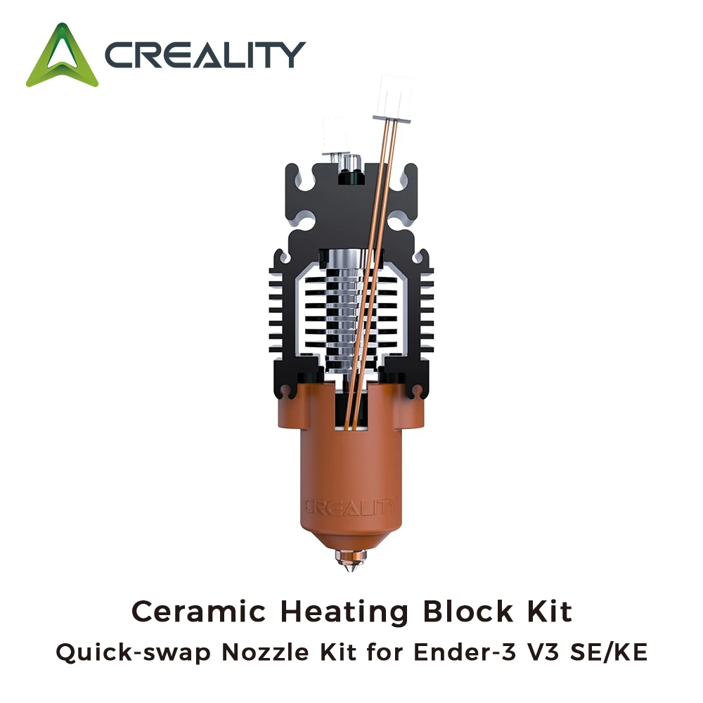 Creality Ender-3 V3 SE/KE Ceramic Heating Block Kit High Flow Printing 300℃ High Temperature Resistance Quick-swap Nozzle Kit