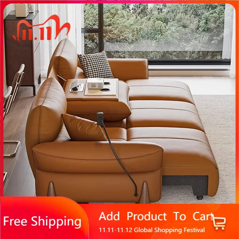 

Service Genuine Leather Sofa Living Room Electric Reclining Italian Sofa Lounge Luxury Divano Nordic Divano Postmodern Furniture