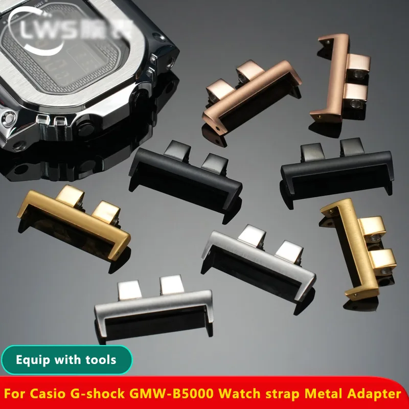 GMW-B5000 Watch strap Metal Adapter For Casio G-shock GMWB5000 Fit 22mm Watchband Gold Silver Black Strap converter attachment