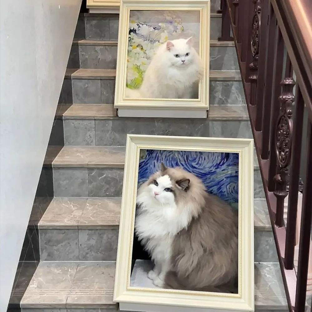 Painting Cat Scratcher Vertical Frame Sisal Cat Bed Durable Scratching Pad for Indoor Cats Protect Furniture Cats Toy