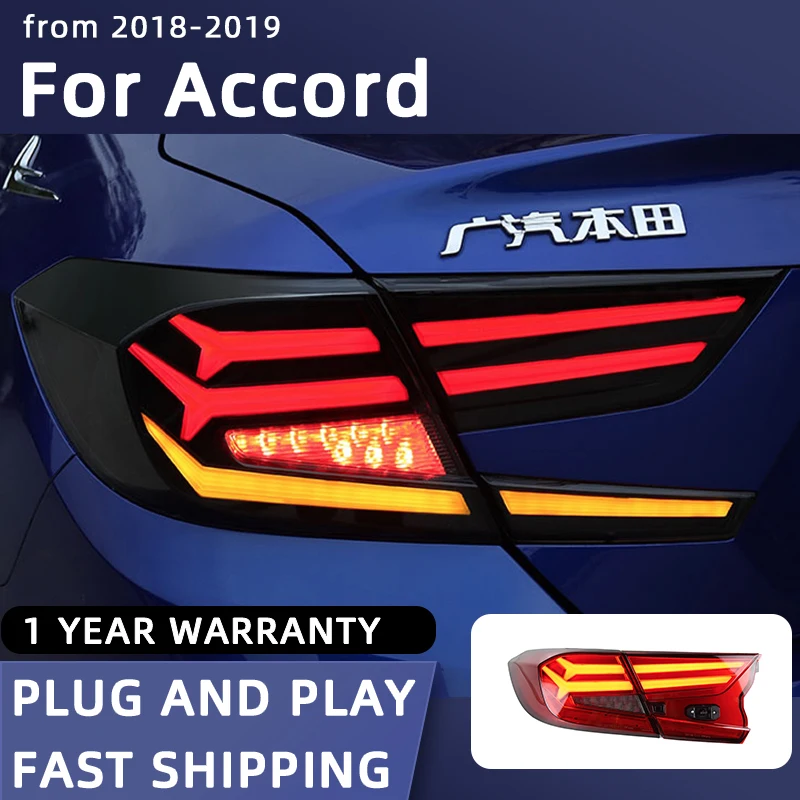 Car Styling Taillights for Honda Accord LED Tail Lamp 2018-2019 Tail Light DRL Rear Turn Signal Automotive Accessories Rear