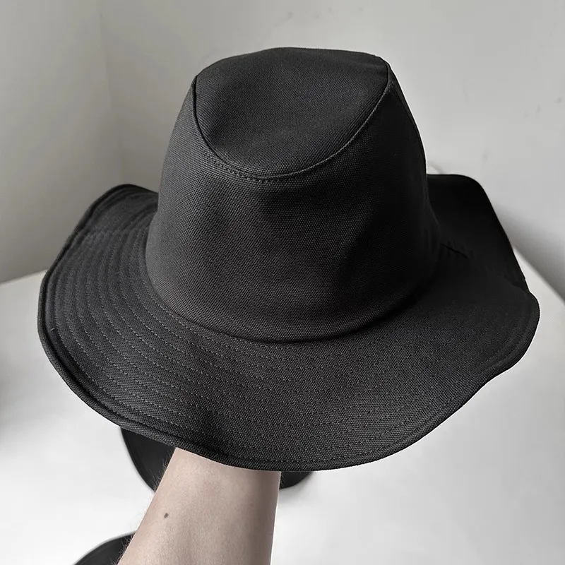 Eimerhüte für Damen und Herren, japanischer Stil, schwarze Farbe, Fischerhut, Sommer, breiter Krempe, Schutz, Sonnenhut – Detail 4