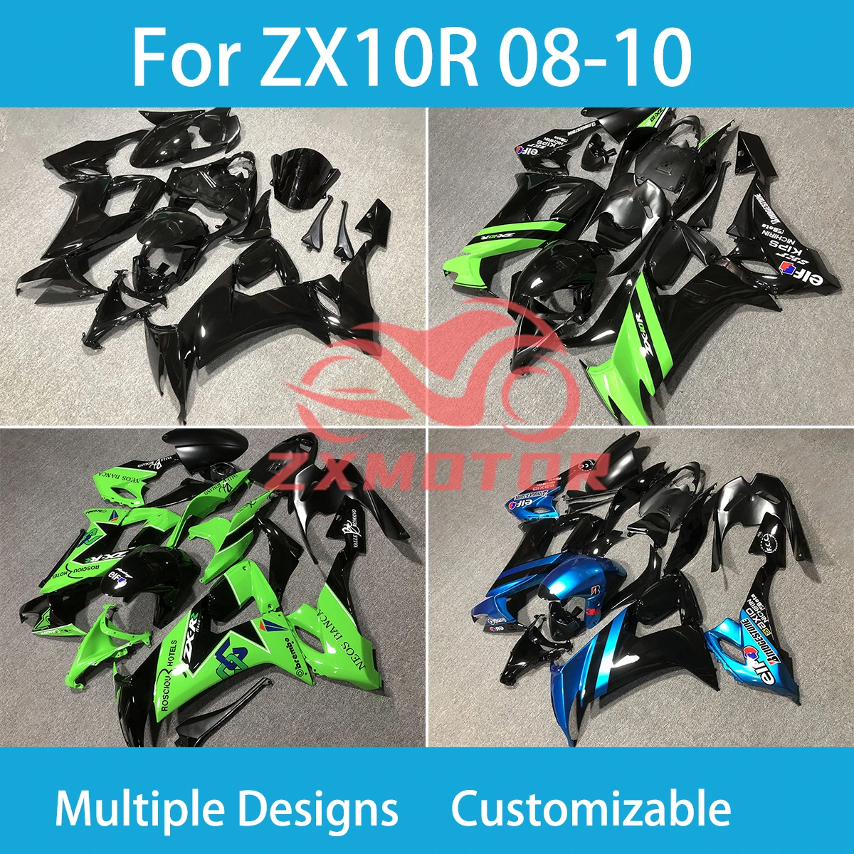 

ZX10R 08 09 10 ABS Fairings for Kawasaki Ninja ZX 10R 2008 2009 2010 ZXMT Cowling Dirt Bike Motorcycle Plastics Fairing Kit
