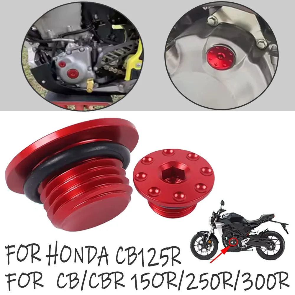 Para HONDA CB125R CB150R CB250R CB300R CB CBR150R CBR250R CBR300R: Tapa del orificio del tornillo de sincronización del motor, tapa del tornillo del cárter, accesorios.