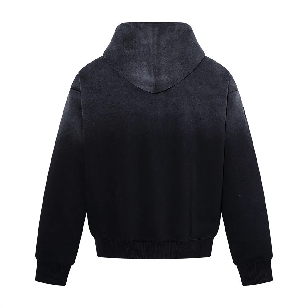 MWJLPWQ American Retro Letter-Print Hooded Sweatshirt Men's Punk Street Style Dyed Distressed Casual Long Sleeve Top 21550