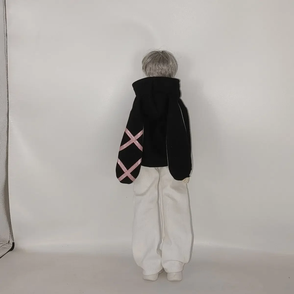 1/4 Doll's Clothes Suit for 45cm Bjd Doll Play House Toys Rabbit Ear Hoodie with Pants Set Dress Up Doll Accessories, No Doll