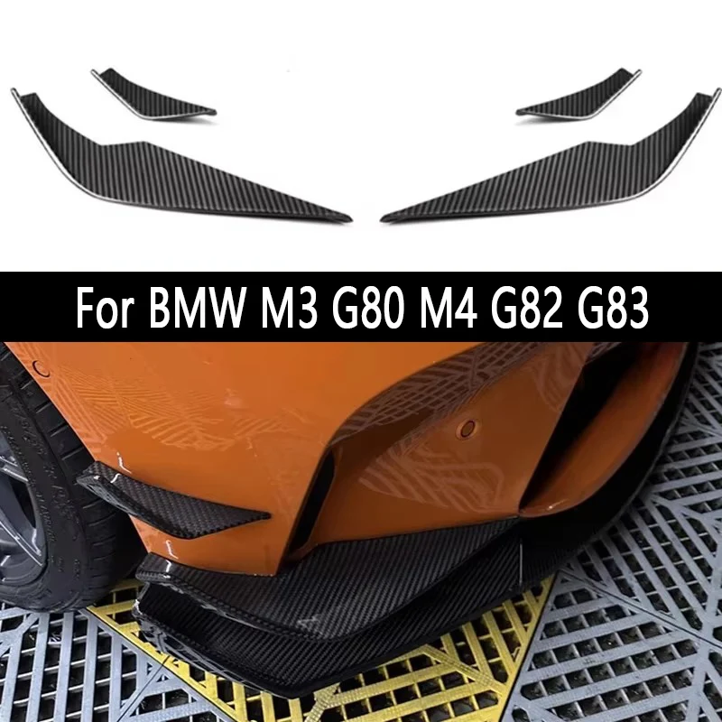 

For BMW M3 G80 M4 G82 G83 Carbon Fiber Car Front Bumper Wind knife Splitter Spoiler Canard Air Knife Surround Trim Auto Parts