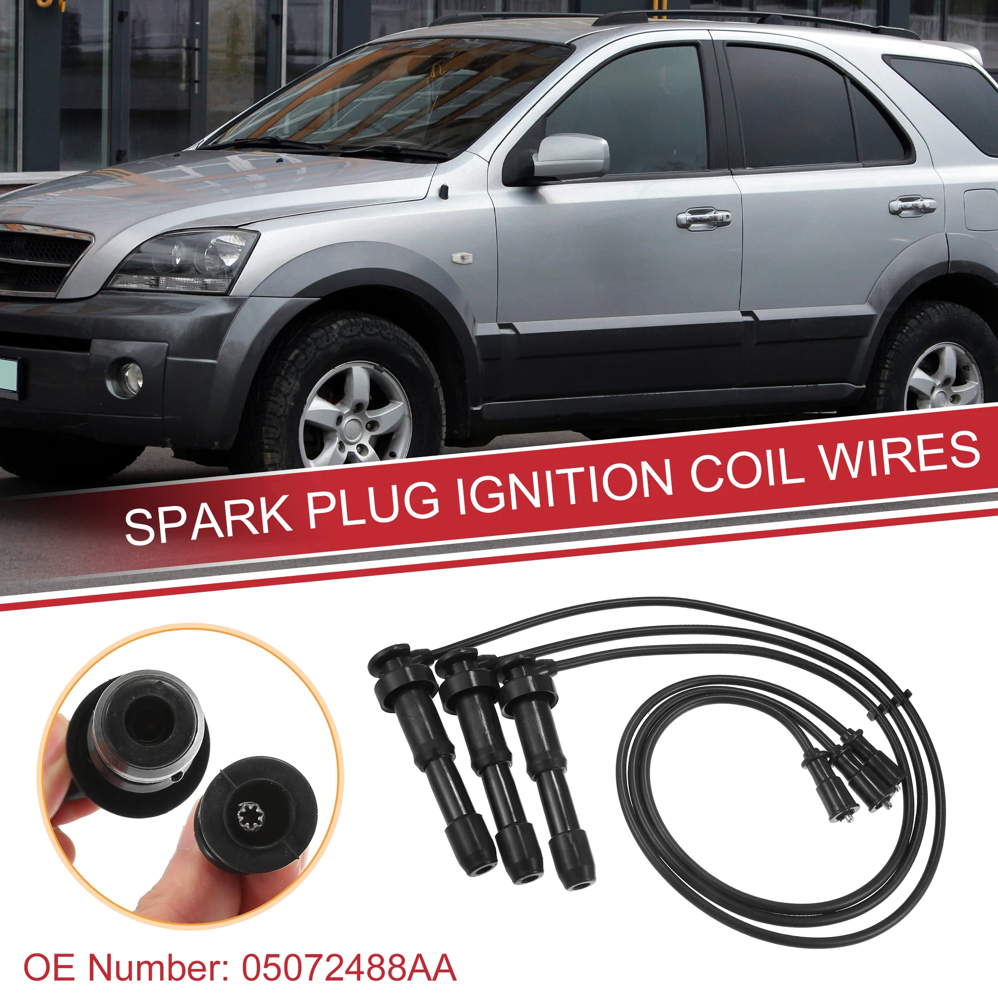 

UXCELL 3pcs Car Spark Plug Wire Ignition Coil Cable No.2746039800 for Kia Sorento 03-06