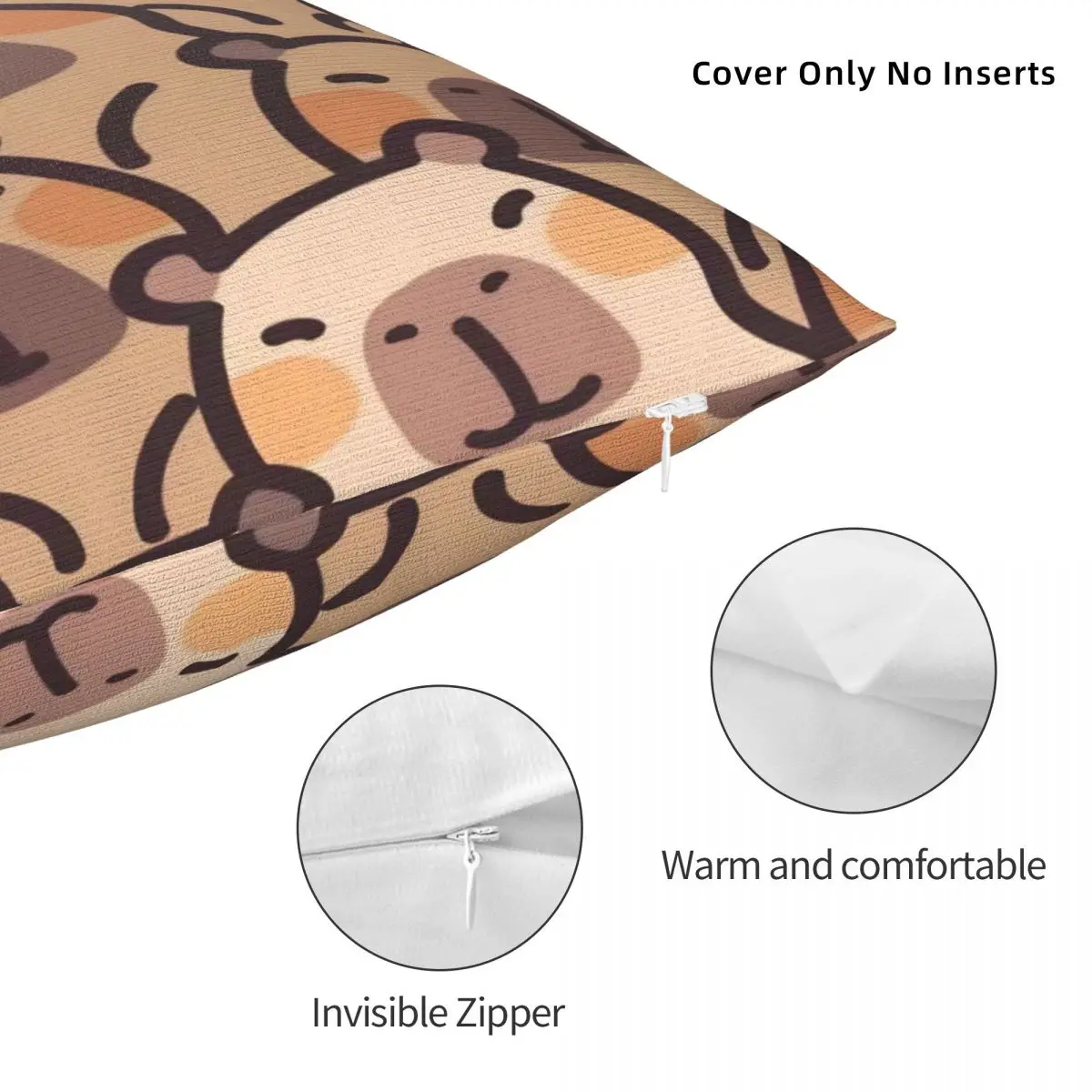 كابيبارا الكرتون كيس وسادة موردن وسادة غطاء لينة مخصص لتقوم بها بنفسك غطاء الوسادة سادات ل أريكة ديكور المنزل #5