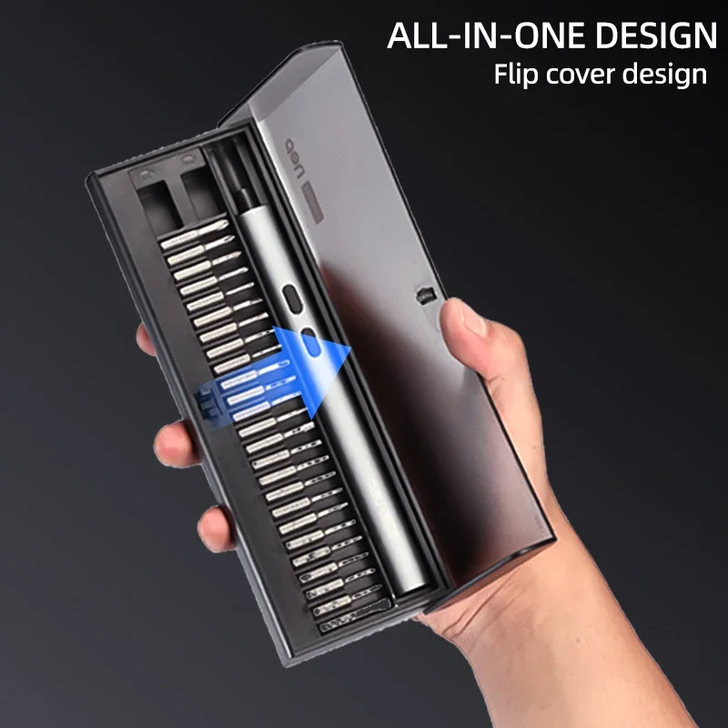 

Набор прецизионных электрических отверток 25 в 1, беспроводной магнитный ящик для инструментов для ремонта со светодиодной подсветкой для ПК, iPhone, камеры, часов, очков