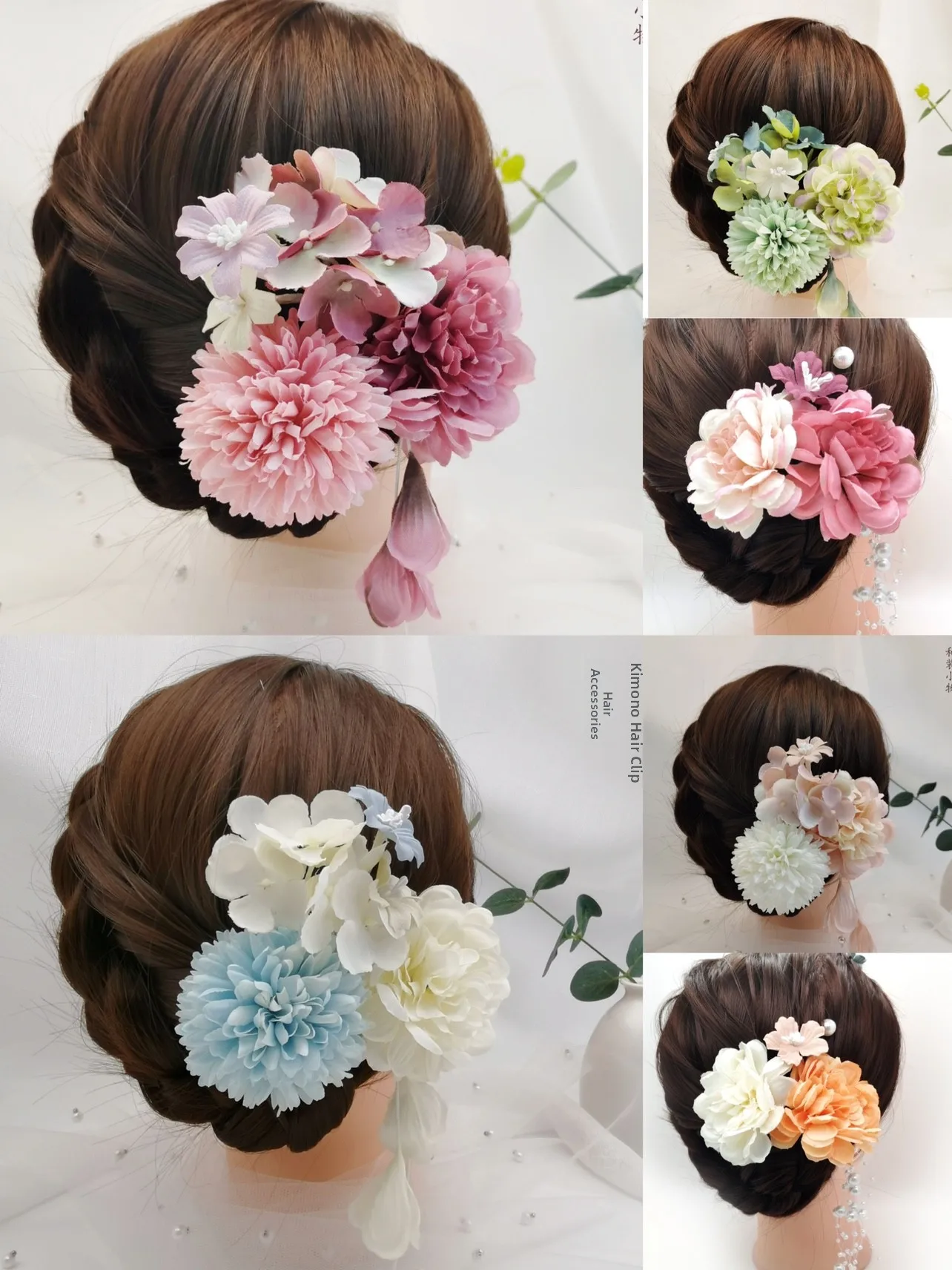 

Japanese Sle Floral Hair Accories Women's Travel Photoaphy Props Traditional Kimono Obi Headwear Hairpins