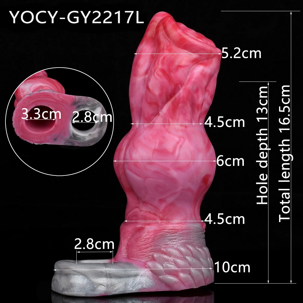FAAK Large Wolf Knot Penis Sleeve Hollow Dildo Fantasy Sheath Ring Silicone Cock Enlargement Extender Sex Toys For Men Size S L