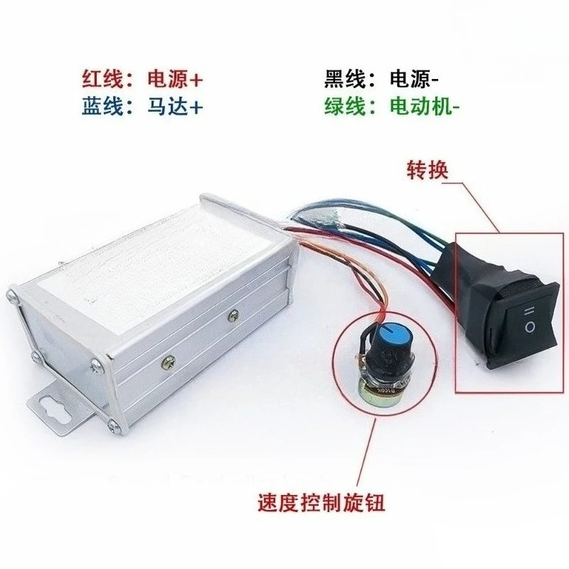 20A PWM DC Motor Speed Controller Forward Reverse Driver 12V 24V 36V 48V 60V Regulator