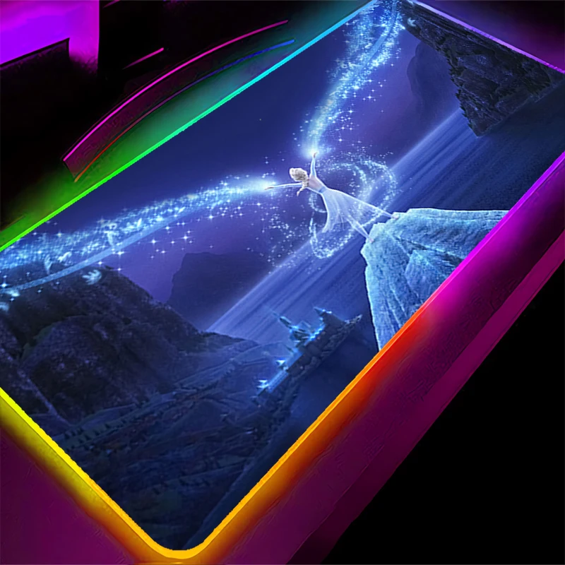 

RGB LED Mouse Pad HD Rubber Cartoon Mousepad Computer Gaming Accessories Keyboard Pad Office Decoracion Desk F-frozen Mouse Mat