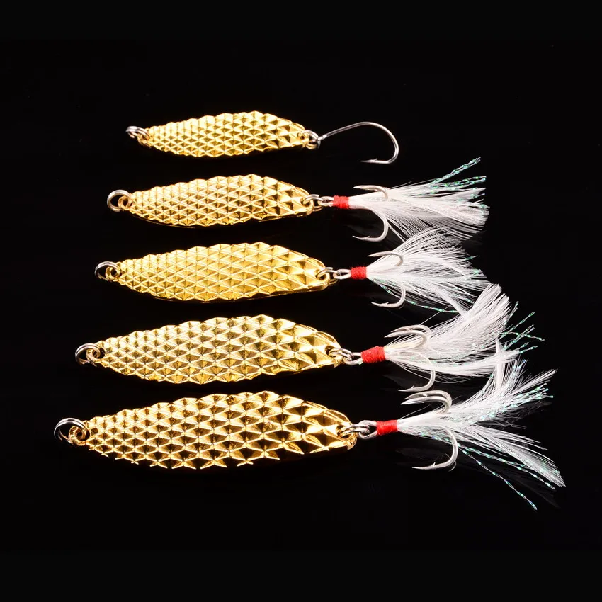 Metal Spinner Spoon Fishing Lure 5g 7g 10g 15g 20g Gold Silver Pesca Artificial Bait Sinking Sea Lures Trout Pike Bass Tackle