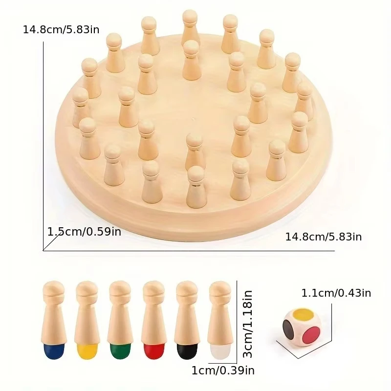 

Wooden Memory Match Stick Chess Color Game Montessori Puzzle Board Games Parent-child Interactive Memory Game Party Games Kids