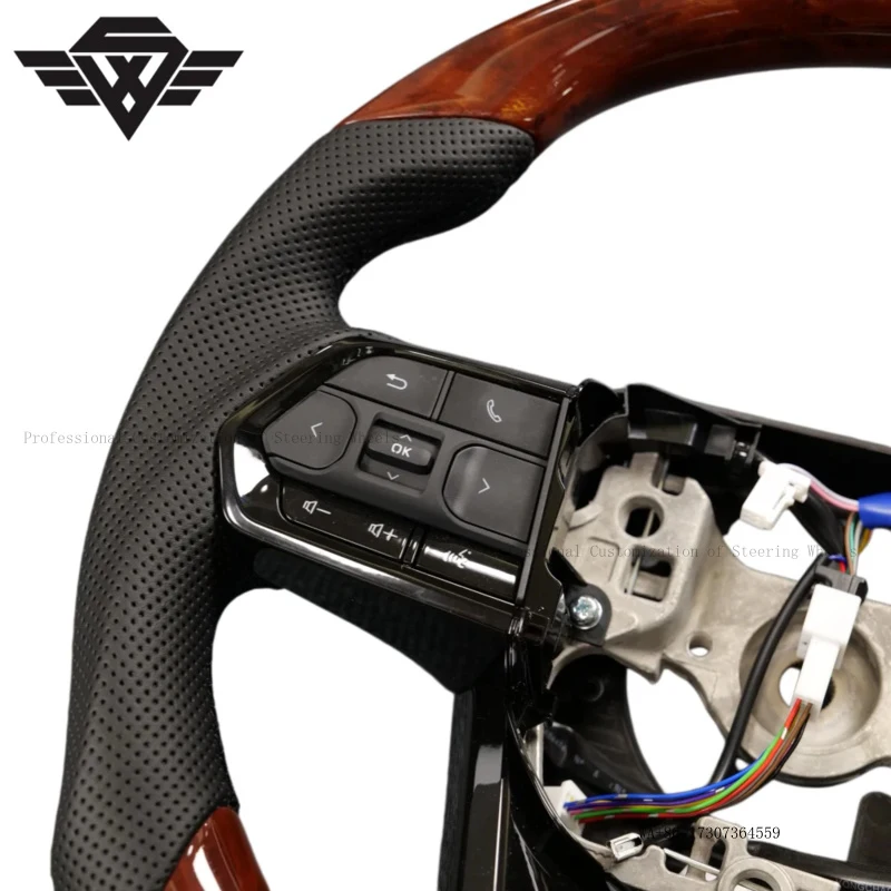 Factory Customized Peach Wood Sport Steering Wheel Suitable for Toyota Land Cruiser 200 300 250 Camry RAV4 Highlander Prado 200