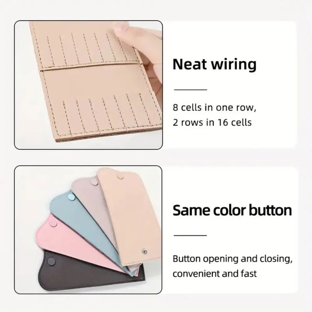 16 Slot Nail Grinding Head Storage Bag Mini Fresh Color Polishing Head Storage Tool PVC Professional