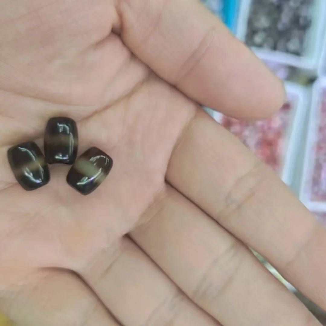 1pcs/lot rice-shaped small olive beads Daluo first-line pharmacist Dzi black-white black-yellow matte mist barrel bead diy