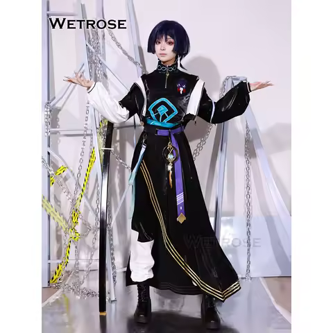 【Wetrose】In Stock Wanderer Cosplay Costume Fanart Doujin Scaramouche Balladeer Genshin Impact Full Set Wig Halloween Xmas