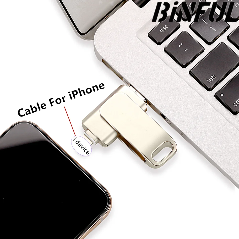 Flash Drive 3.0 1TB 2TB For iPhone Memory Stick iPhone Photo Stick External Storage for iPhone/PC/iPad/More Devices with USB