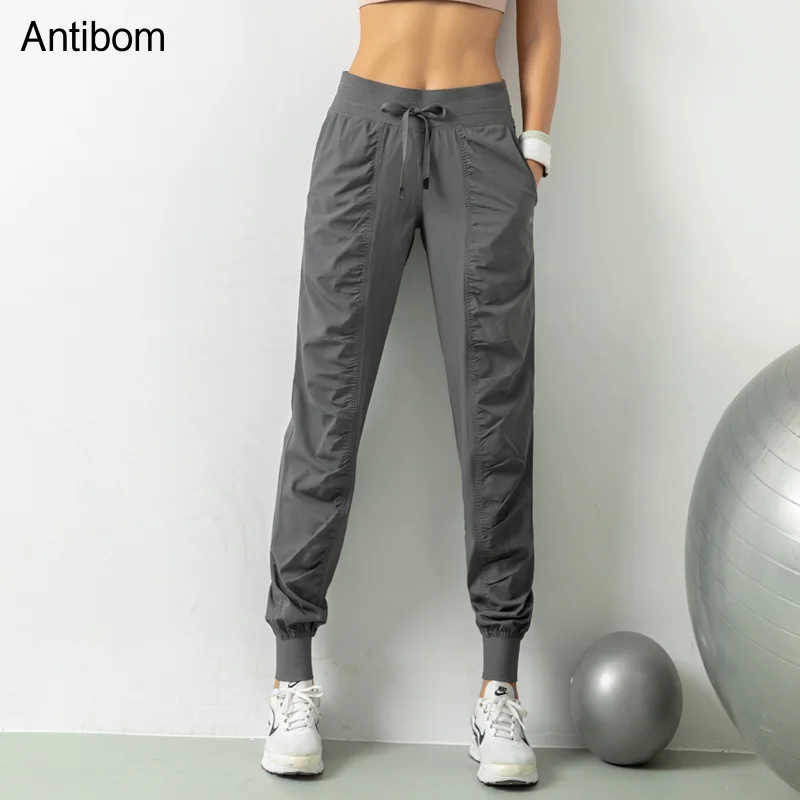 

Antibom Running Sport Joggers Sweatpants Women Yoga Pants Athletic Gym Fitness Pants Trousers Quick Dry Drawstring with Pockets